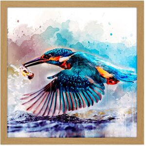 Artery8 Wall Art Print Watercolour Filter Kingfisher Bird River Photo Square Framed Picture 16X16 Inch in Light Oak Size: W16" x H16" Light Oak W16" x H16" Artery8 Wall Art Print Watercolour Filter Kingfisher Bird River Photo Square Framed Picture 16X16 Inch in Light Oak Size: W16" x H16" Light Oak W16" x H16"