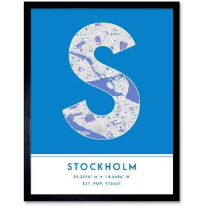 Wee Blue Coo Wall Art Print Stockholm Sweden City Map Modern Typography Stylish Letter Framed Word in Blue Size: W12" x H16" Blue W12" x H16" Wee Blue Coo Wall Art Print Stockholm Sweden City Map Modern Typography Stylish Letter Framed Word in Blue Size: W12" x H16" Blue W12" x H16"