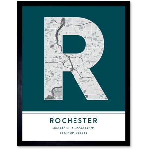 Wee Blue Coo Wall Art Print Rochester New York United States City Map Modern Typography Stylish Letter Framed Word in Teal Size: W12" x H16" Teal W12" x H16" Wee Blue Coo Wall Art Print Rochester New York United States City Map Modern Typography Stylish Letter Framed Word in Teal Size: W12" x H16" Teal W12" x H16"