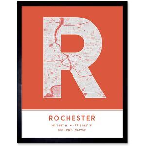 Wee Blue Coo Wall Art Print Rochester New York United States City Map Modern Typography Stylish Letter Framed Word in Orange Size: W12" x H16" Orange W12" x H16" Wee Blue Coo Wall Art Print Rochester New York United States City Map Modern Typography Stylish Letter Framed Word in Orange Size: W12" x H16" Orange W12" x H16"
