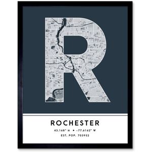 Wee Blue Coo Wall Art Print Rochester New York United States City Map Modern Typography Stylish Letter Framed Word in Navy Size: W12" x H16" Navy W12" x H16" Wee Blue Coo Wall Art Print Rochester New York United States City Map Modern Typography Stylish Letter Framed Word in Navy Size: W12" x H16" Navy W12" x H16"