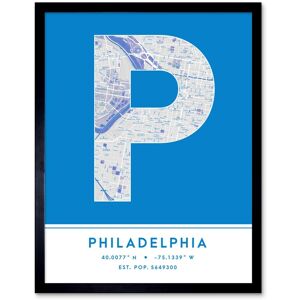 Wee Blue Coo Wall Art Print Philadelphia Pennsylvania United States City Map Modern Typography Stylish Letter Framed Word in Blue Size: W12" x H16" Blue W12" x H16" Wee Blue Coo Wall Art Print Philadelphia Pennsylvania United States City Map Modern Typography Stylish Letter Framed Word in Blue Size: W12" x H16" Blue W12" x H16"