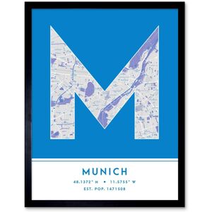 Wee Blue Coo Wall Art Print Munich Germany City Map Modern Typography Stylish Letter Framed Word in Blue Size: W12" x H16" Blue W12" x H16" Wee Blue Coo Wall Art Print Munich Germany City Map Modern Typography Stylish Letter Framed Word in Blue Size: W12" x H16" Blue W12" x H16"