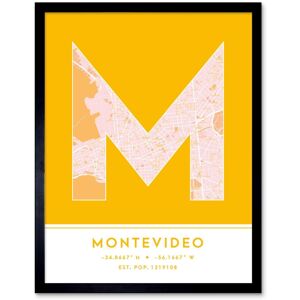 Wee Blue Coo Wall Art Print Montevideo Uruguay City Map Modern Typography Stylish Letter Framed Word in Yellow Size: W12" x H16" Yellow W12" x H16" Wee Blue Coo Wall Art Print Montevideo Uruguay City Map Modern Typography Stylish Letter Framed Word in Yellow Size: W12" x H16" Yellow W12" x H16"