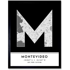 Wee Blue Coo Wall Art Print Montevideo Uruguay City Map Modern Typography Stylish Letter Framed Word in Black Size: W12" x H16" Black W12" x H16" Wee Blue Coo Wall Art Print Montevideo Uruguay City Map Modern Typography Stylish Letter Framed Word in Black Size: W12" x H16" Black W12" x H16"