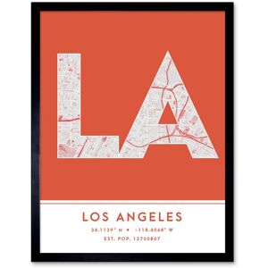 Wee Blue Coo Wall Art Print Los Angeles California United States City Map Modern Typography Stylish Letter Framed Word in Orange Size: W12" x H16" Orange W12" x H16" Wee Blue Coo Wall Art Print Los Angeles California United States City Map Modern Typography Stylish Letter Framed Word in Orange Size: W12" x H16" Orange W12" x H16"