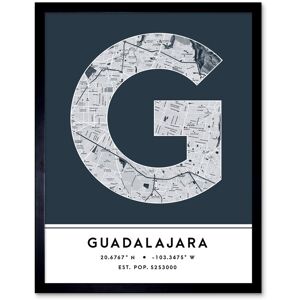Wee Blue Coo Wall Art Print Guadalajara Mexico City Map Modern Typography Stylish Letter Framed Word in Navy Size: W12" x H16" Navy W12" x H16" Wee Blue Coo Wall Art Print Guadalajara Mexico City Map Modern Typography Stylish Letter Framed Word in Navy Size: W12" x H16" Navy W12" x H16"