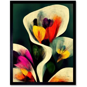 Artery8 Wall Art Print Autumnal Orange Pink Yellow Purple Abstract Style Floral Painting Art Framed in Black Size: W12" x H16" Black W12" x H16" Artery8 Wall Art Print Autumnal Orange Pink Yellow Purple Abstract Style Floral Painting Art Framed in Black Size: W12" x H16" Black W12" x H16"