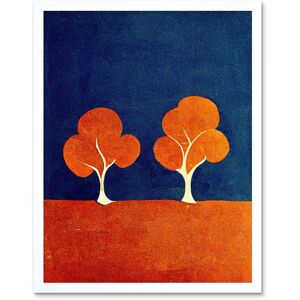 Artery8 Wall Art Print Abstract Matisse Style Trees Forest Painting Yellow Blue Orange Green Art Framed in White Size: W12" x H16" White W12" x H16" Artery8 Wall Art Print Abstract Matisse Style Trees Forest Painting Yellow Blue Orange Green Art Framed in White Size: W12" x H16" White W12" x H16"