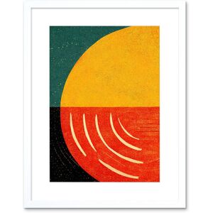 Artery8 Wall Art Print Simple Bold Abstract Modern Painting Teal Mustard Coral Black Artwork Framed 9X7 Inch in White Size: W7" x H9" White W7" x H9" Artery8 Wall Art Print Simple Bold Abstract Modern Painting Teal Mustard Coral Black Artwork Framed 9X7 Inch in White Size: W7" x H9" White W7" x H9"