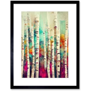 Artery8 Wall Art Print Abstract Multi Coloured Birch Tree Forest Vibrant Colourful Oil Painting Artwork Framed 9X7 Inch in Black Size: W7" x H9" Black W7" x H9" Artery8 Wall Art Print Abstract Multi Coloured Birch Tree Forest Vibrant Colourful Oil Painting Artwork Framed 9X7 Inch in Black Size: W7" x H9" Black W7" x H9"