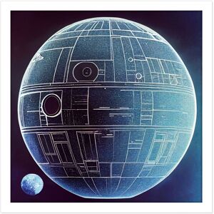 Artery8 Wall Art Print Death Star Space Station Design Exterior Blue Blue Square Framed Picture 16X16 Inch in White Size: W16" x H16" White W16" x H16" Artery8 Wall Art Print Death Star Space Station Design Exterior Blue Blue Square Framed Picture 16X16 Inch in White Size: W16" x H16" White W16" x H16"