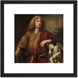 Artery8 Ferdinand Bol Self Portrait Painting 8X8 Inch Square Wooden Framed Wall Art Print Picture with Mount in Black Black Artery8 Ferdinand Bol Self Portrait Painting 8X8 Inch Square Wooden Framed Wall Art Print Picture with Mount in Black Black