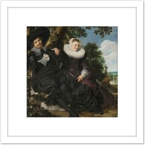 Artery8 Hals Couple Isaac Abrahamsz Massa Beatrix Van Der Laen 8X8 Inch Square Wooden Framed Wall Art Print Picture with Mount in White White Artery8 Hals Couple Isaac Abrahamsz Massa Beatrix Van Der Laen 8X8 Inch Square Wooden Framed Wall Art Print Picture with Mount in White White