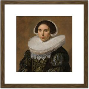 Artery8 Frans Hals Portrait Of A Woman Painting 8X8 Inch Square Wooden Framed Wall Art Print Picture with Mount in Brown Brown Artery8 Frans Hals Portrait Of A Woman Painting 8X8 Inch Square Wooden Framed Wall Art Print Picture with Mount in Brown Brown