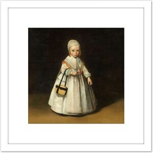 Artery8 Ter Borch Helena Van Der Schalcke Child Painting 8X8 Inch Square Wooden Framed Wall Art Print Picture with Mount in White White Artery8 Ter Borch Helena Van Der Schalcke Child Painting 8X8 Inch Square Wooden Framed Wall Art Print Picture with Mount in White White