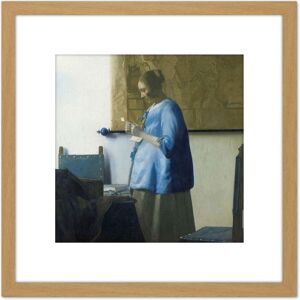 Artery8 Vermeer Woman Reading A Letter Painting 8X8 Inch Square Wooden Framed Wall Art Print Picture with Mount in Light Oak Light Oak Artery8 Vermeer Woman Reading A Letter Painting 8X8 Inch Square Wooden Framed Wall Art Print Picture with Mount in Light Oak Light Oak