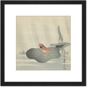 Artery8 Ohara Koson Frog Lotus Leaf Pond Japan Painting 8X8 Inch Square Wooden Framed Wall Art Print Picture with Mount in Black Black Artery8 Ohara Koson Frog Lotus Leaf Pond Japan Painting 8X8 Inch Square Wooden Framed Wall Art Print Picture with Mount in Black Black