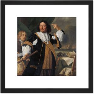 Artery8 Van Der Helst Aert Van Nes Vice Admiral Painting 8X8 Inch Square Wooden Framed Wall Art Print Picture with Mount in Black Black Artery8 Van Der Helst Aert Van Nes Vice Admiral Painting 8X8 Inch Square Wooden Framed Wall Art Print Picture with Mount in Black Black