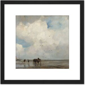 Artery8 Jacob Maris Shells Fish Sea Boats Painting 8X8 Inch Square Wooden Framed Wall Art Print Picture with Mount in Black Black Artery8 Jacob Maris Shells Fish Sea Boats Painting 8X8 Inch Square Wooden Framed Wall Art Print Picture with Mount in Black Black