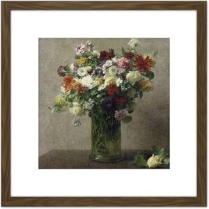 Artery8 Henri Fantin Latour Flowers From Normandy Painting 8X8 Inch Square Wooden Framed Wall Art Print Picture with Mount in Brown Brown Artery8 Henri Fantin Latour Flowers From Normandy Painting 8X8 Inch Square Wooden Framed Wall Art Print Picture with Mount in Brown Brown