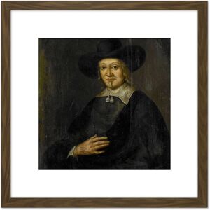 Artery8 Portrait Charles Reyniersz Governor General 8X8 Inch Square Wooden Framed Wall Art Print Picture with Mount in Brown Brown Artery8 Portrait Charles Reyniersz Governor General 8X8 Inch Square Wooden Framed Wall Art Print Picture with Mount in Brown Brown