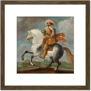 Artery8 Van Hillegaert Portrait Prince Frederick Henry 8X8 Inch Square Wooden Framed Wall Art Print Picture with Mount in Brown Brown Artery8 Van Hillegaert Portrait Prince Frederick Henry 8X8 Inch Square Wooden Framed Wall Art Print Picture with Mount in Brown Brown
