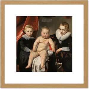 Artery8 De Keyser Portrait Three Brothers 8X8 Inch Square Wooden Framed Wall Art Print Picture with Mount in Light Oak Light Oak Artery8 De Keyser Portrait Three Brothers 8X8 Inch Square Wooden Framed Wall Art Print Picture with Mount in Light Oak Light Oak