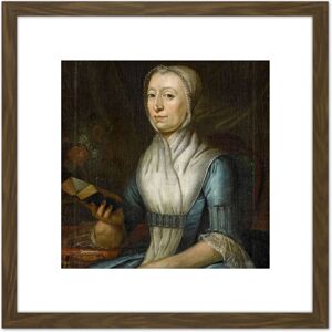 Artery8 Van Cuylenburgh Portrait Eva Goudriaan-Feather 8X8 Inch Square Wooden Framed Wall Art Print Picture with Mount in Brown Brown Artery8 Van Cuylenburgh Portrait Eva Goudriaan-Feather 8X8 Inch Square Wooden Framed Wall Art Print Picture with Mount in Brown Brown