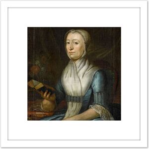 Artery8 Van Cuylenburgh Portrait Eva Goudriaan-Feather 8X8 Inch Square Wooden Framed Wall Art Print Picture with Mount in White White Artery8 Van Cuylenburgh Portrait Eva Goudriaan-Feather 8X8 Inch Square Wooden Framed Wall Art Print Picture with Mount in White White