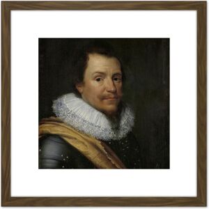 Artery8 Van Mierevelt Portrait Ernst Casimir Count Nassau 8X8 Inch Square Wooden Framed Wall Art Print Picture with Mount in Brown Brown Artery8 Van Mierevelt Portrait Ernst Casimir Count Nassau 8X8 Inch Square Wooden Framed Wall Art Print Picture with Mount in Brown Brown