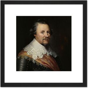 Artery8 De Geest Portrait Ernst Casimir I Count Nassau 8X8 Inch Square Wooden Framed Wall Art Print Picture with Mount in Black Black Artery8 De Geest Portrait Ernst Casimir I Count Nassau 8X8 Inch Square Wooden Framed Wall Art Print Picture with Mount in Black Black