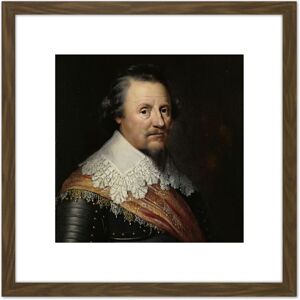 Artery8 De Geest Portrait Ernst Casimir I Count Nassau 8X8 Inch Square Wooden Framed Wall Art Print Picture with Mount in Brown Brown Artery8 De Geest Portrait Ernst Casimir I Count Nassau 8X8 Inch Square Wooden Framed Wall Art Print Picture with Mount in Brown Brown