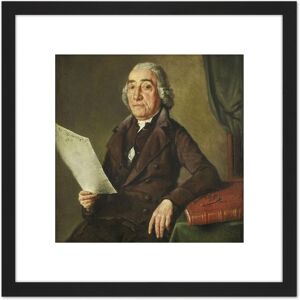 Artery8 Hendriks Portrait Collector Jacob Fox 8X8 Inch Square Wooden Framed Wall Art Print Picture with Mount in Black Black Artery8 Hendriks Portrait Collector Jacob Fox 8X8 Inch Square Wooden Framed Wall Art Print Picture with Mount in Black Black