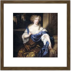 Artery8 Netscher Portrait Helena De Witte 8X8 Inch Square Wooden Framed Wall Art Print Picture with Mount in Brown Brown Artery8 Netscher Portrait Helena De Witte 8X8 Inch Square Wooden Framed Wall Art Print Picture with Mount in Brown Brown