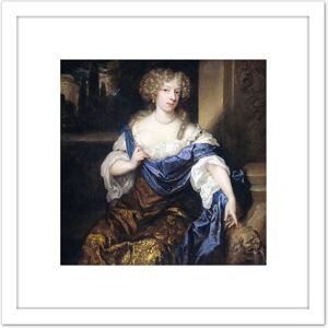 Artery8 Netscher Portrait Helena De Witte 8X8 Inch Square Wooden Framed Wall Art Print Picture with Mount in White White Artery8 Netscher Portrait Helena De Witte 8X8 Inch Square Wooden Framed Wall Art Print Picture with Mount in White White