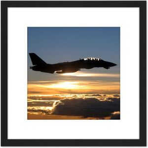 Artery8 US Navy F14D Tomcat Fighter Jet Silhouette 8X8 Inch Square Wooden Framed Wall Art Print Picture with Mount in Black Black Artery8 US Navy F14D Tomcat Fighter Jet Silhouette 8X8 Inch Square Wooden Framed Wall Art Print Picture with Mount in Black Black