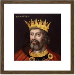 Artery8 Anonymous Portrait King Edward II England Painting 8X8 Inch Square Wooden Framed Wall Art Print Picture with Mount in Brown Brown Artery8 Anonymous Portrait King Edward II England Painting 8X8 Inch Square Wooden Framed Wall Art Print Picture with Mount in Brown Brown