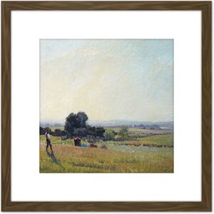 Artery8 Elioth Gruner Morning Light Painting 8X8 Inch Square Wooden Framed Wall Art Print Picture with Mount in Brown Brown Artery8 Elioth Gruner Morning Light Painting 8X8 Inch Square Wooden Framed Wall Art Print Picture with Mount in Brown Brown