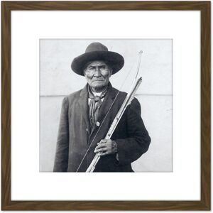Artery8 Geronimo Apache Chief Native American Photo 8X8 Inch Square Wooden Framed Wall Art Print Picture with Mount in Brown Brown Artery8 Geronimo Apache Chief Native American Photo 8X8 Inch Square Wooden Framed Wall Art Print Picture with Mount in Brown Brown