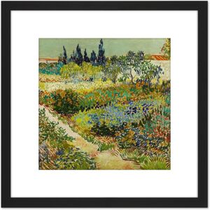 Artery8 Vincent Van Gogh Garden At Arles 8X8 Inch Square Wooden Framed Wall Art Print Picture with Mount in Black Black Artery8 Vincent Van Gogh Garden At Arles 8X8 Inch Square Wooden Framed Wall Art Print Picture with Mount in Black Black