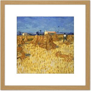 Artery8 Van Gogh Corn Harvest Provence Painting 8X8 Inch Square Wooden Framed Wall Art Print Picture with Mount in Light Oak Light Oak Artery8 Van Gogh Corn Harvest Provence Painting 8X8 Inch Square Wooden Framed Wall Art Print Picture with Mount in Light Oak Light Oak