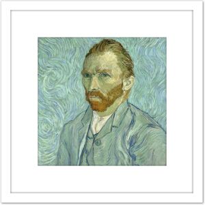 Artery8 Vincent Van Gogh Self Portrait Painting 8X8 Inch Square Wooden Framed Wall Art Print Picture with Mount in White White Artery8 Vincent Van Gogh Self Portrait Painting 8X8 Inch Square Wooden Framed Wall Art Print Picture with Mount in White White