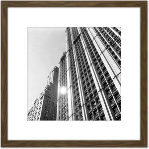 Artery8 Woolworth Building Manhattan New York Berenice Abbott 8X8 Inch Square Wooden Framed Wall Art Print Picture with Mount in Brown Brown Artery8 Woolworth Building Manhattan New York Berenice Abbott 8X8 Inch Square Wooden Framed Wall Art Print Picture with Mount in Brown Brown