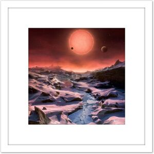 Artery8 Space ESO TRAPPIST-1 Dwarf Star Planet Illustration 8X8 Inch Square Wooden Framed Wall Art Print Picture with Mount in White White Artery8 Space ESO TRAPPIST-1 Dwarf Star Planet Illustration 8X8 Inch Square Wooden Framed Wall Art Print Picture with Mount in White White