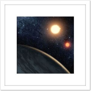 Artery8 Space NASA Planet Kepler-16b Binary Star Illustration 8X8 Inch Square Wooden Framed Wall Art Print Picture with Mount in White White Artery8 Space NASA Planet Kepler-16b Binary Star Illustration 8X8 Inch Square Wooden Framed Wall Art Print Picture with Mount in White White