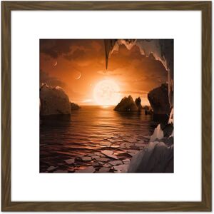 Artery8 Space NASA Surface Planet TRAPPIST-1f Illustration 8X8 Inch Square Wooden Framed Wall Art Print Picture with Mount in Brown Brown Artery8 Space NASA Surface Planet TRAPPIST-1f Illustration 8X8 Inch Square Wooden Framed Wall Art Print Picture with Mount in Brown Brown