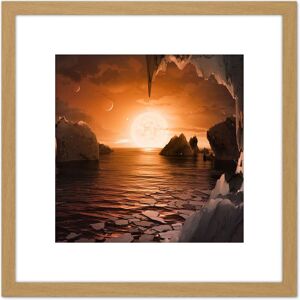 Artery8 Space NASA Surface Planet TRAPPIST-1f Illustration 8X8 Inch Square Wooden Framed Wall Art Print Picture with Mount in Light Oak Light Oak Artery8 Space NASA Surface Planet TRAPPIST-1f Illustration 8X8 Inch Square Wooden Framed Wall Art Print Picture with Mount in Light Oak Light Oak