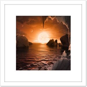 Artery8 Space NASA Surface Planet TRAPPIST-1f Illustration 8X8 Inch Square Wooden Framed Wall Art Print Picture with Mount in White White Artery8 Space NASA Surface Planet TRAPPIST-1f Illustration 8X8 Inch Square Wooden Framed Wall Art Print Picture with Mount in White White