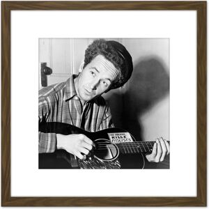 Artery8 Aumuller Portrait Folk Singer Woody Guthrie Kill Fascists Photo 8X8 Inch Square Wooden Framed Wall Art Print Picture with Mount in Brown Brown Artery8 Aumuller Portrait Folk Singer Woody Guthrie Kill Fascists Photo 8X8 Inch Square Wooden Framed Wall Art Print Picture with Mount in Brown Brown